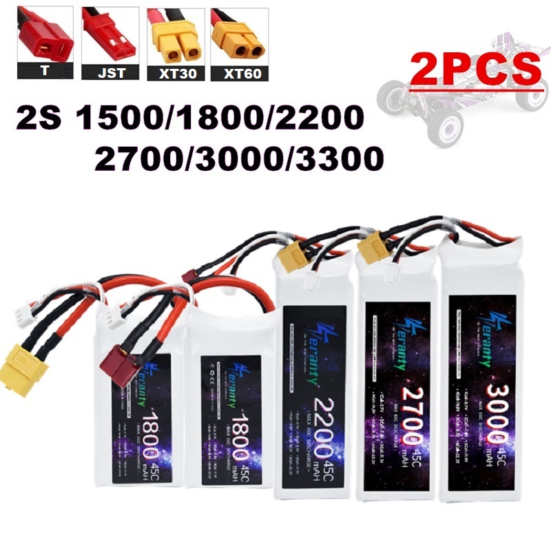 Drone Battery 4S - 2 adet 7.4V Lipo 2S pil