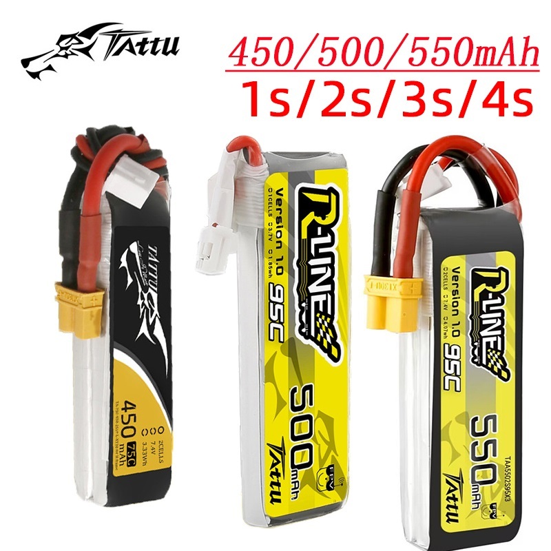 Drone Battery Lipo - 3 adet yeni TATTU 450/500/550mAh 75/95C
