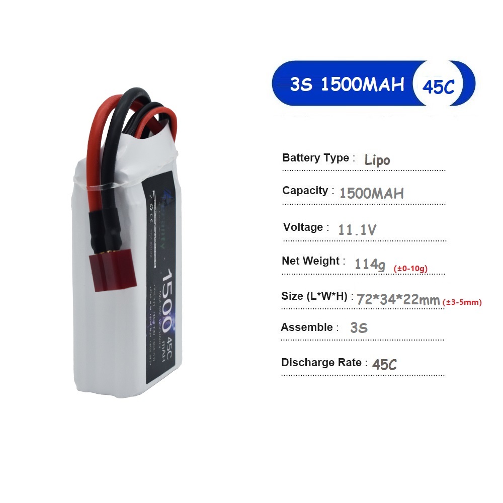 11.1V LiPo Pil 3S 1500mah 1800 - Drone Battery Connector incelemesi ve fiyatı