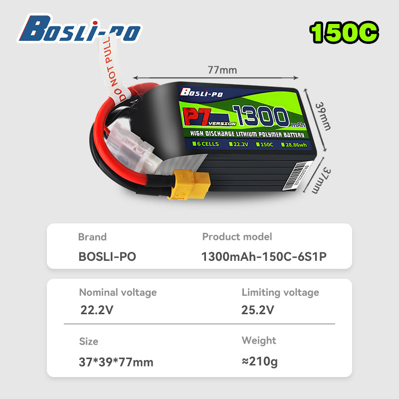 Boslipo P7 1300mAh 150C 4S 6S  - Drone Battery 4S incelemesi ve fiyatı